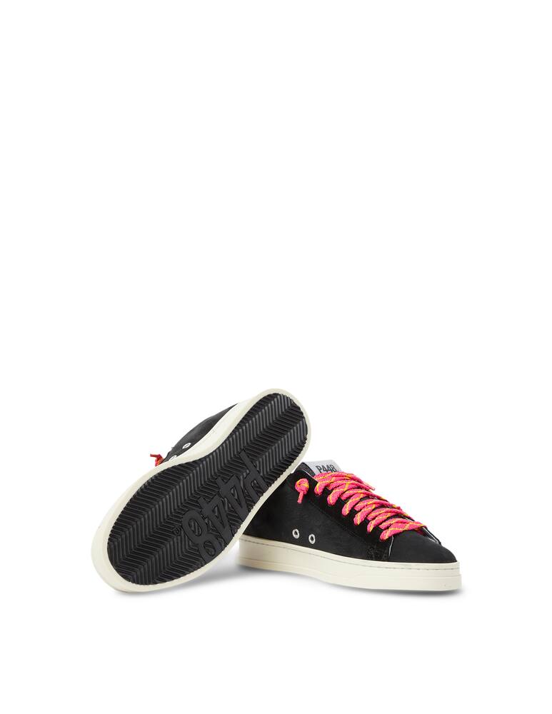 rinascente P448 Jack low top snekers leo print robe laces - black