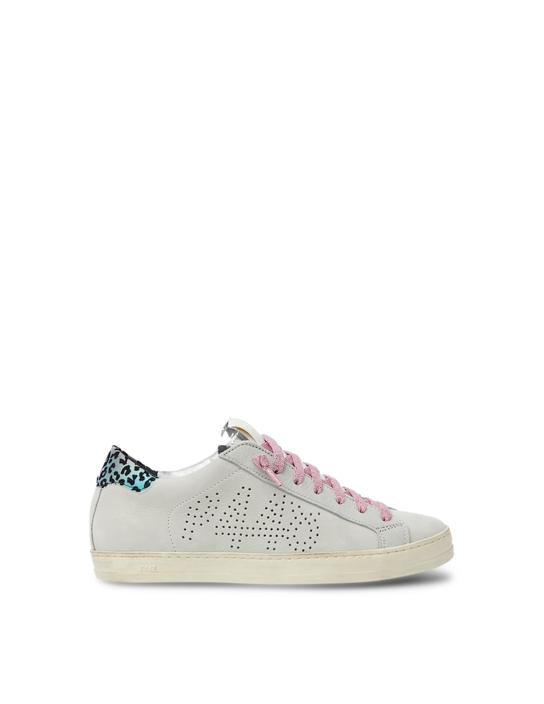 P448 John low top snekers leopard print - white - picture 1