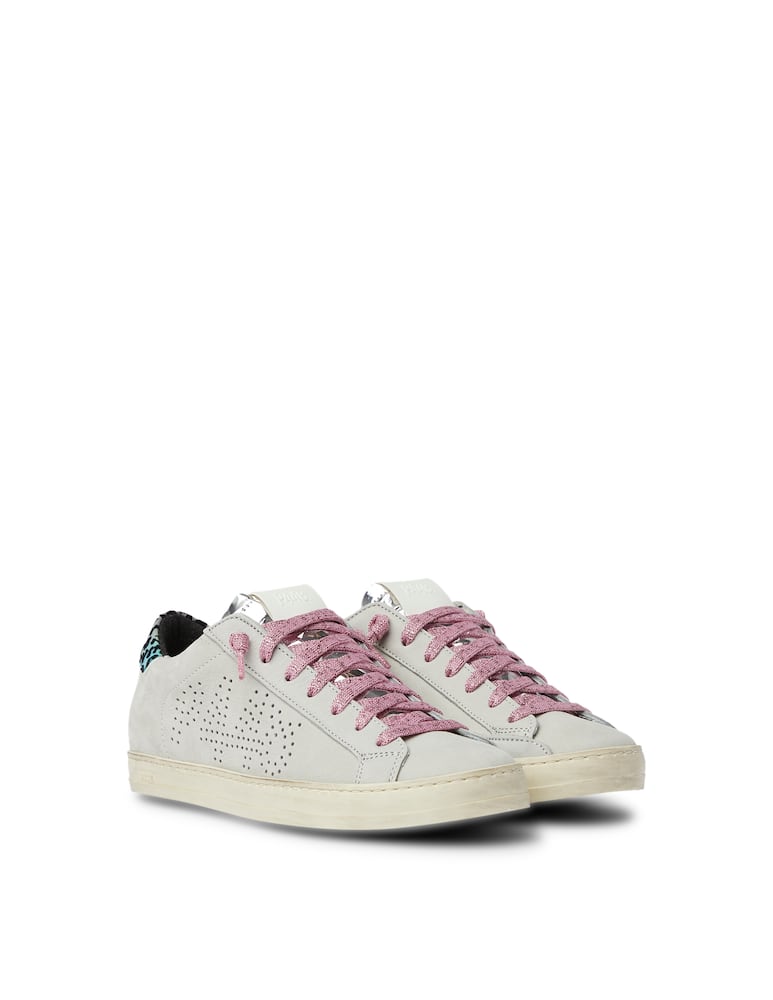 P448 John low top snekers leopard print - white - picture 2