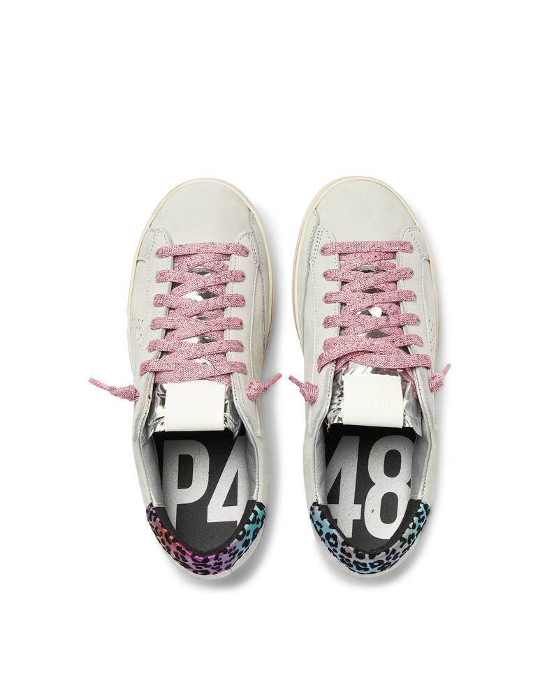 P448 John low top snekers leopard print - white - picture 3