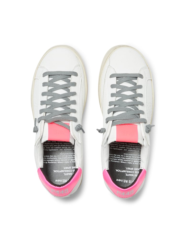 rinascente P448 Sneakers basse suola fluo John - bianco