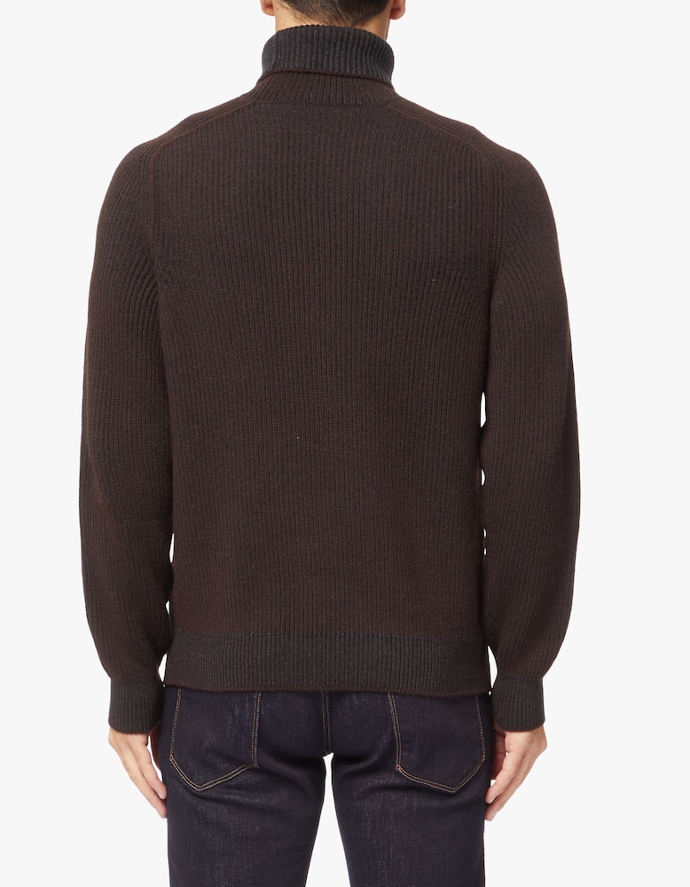 rinascente Sease Cashmere ribbed reversible rollneck sweater