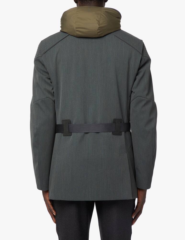 rinascente Sease Laminated virgin wool and nylon belted norfolk jacket