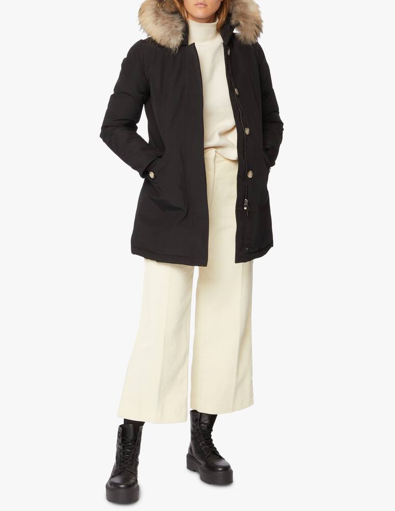 rinascente Woolrich Parka in misto cotone Arctic Racoon - Nero