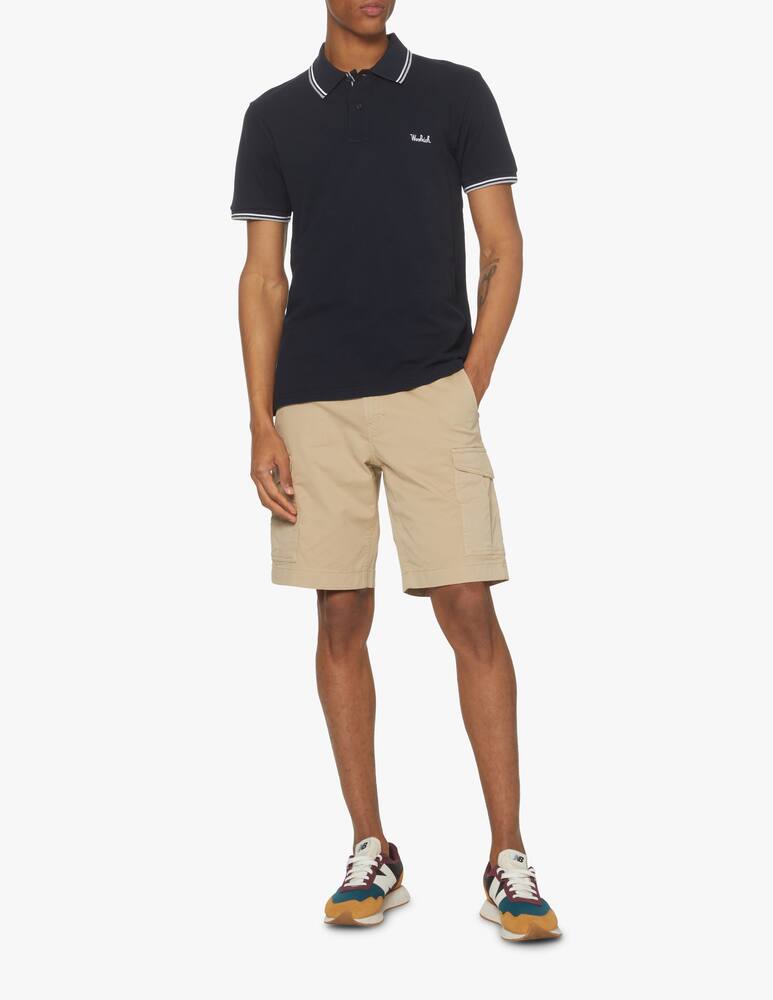 rinascente Woolrich Polo manica corta profilata e scrittina - blu