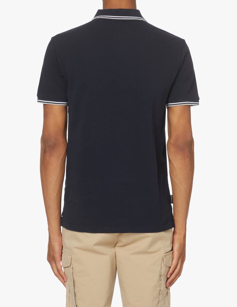 rinascente Woolrich Polo manica corta profilata e scrittina - blu