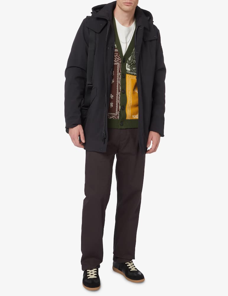 rinascente Woolrich Shell hooded long jacket - Black