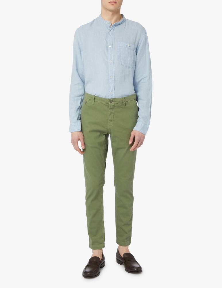 rinascente Woolrich Linen band collar shirt 