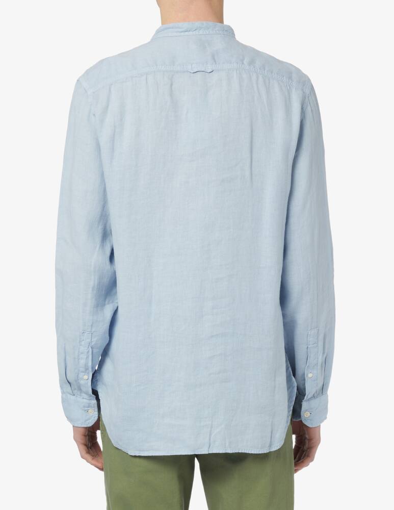 rinascente Woolrich Linen band collar shirt 