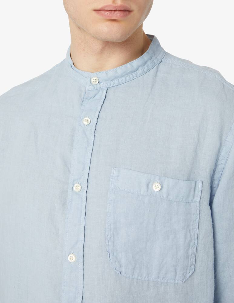 rinascente Woolrich Linen band collar shirt 