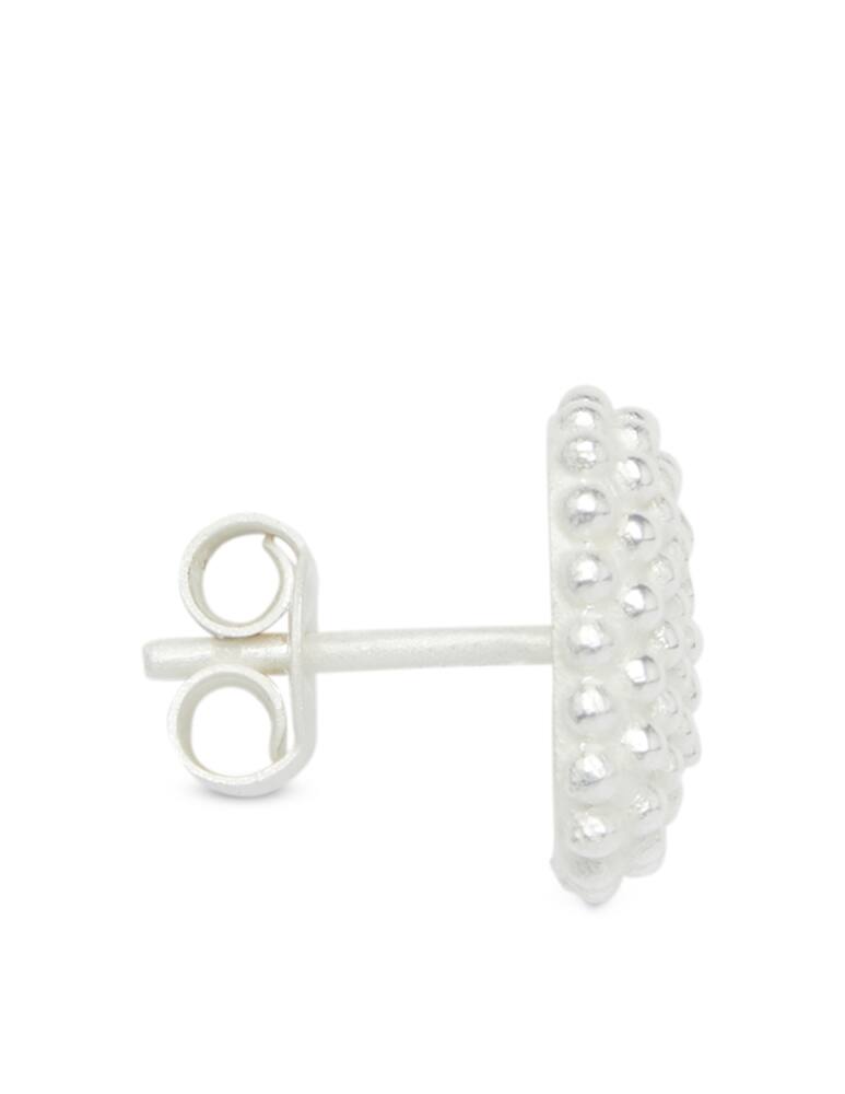 rinascente NOVE25 Orecchino singolo lobo quadrato puntinato bianco