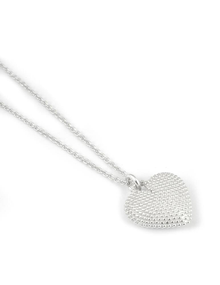 rinascente NOVE25 Collana pendente cuore pieno puntinato bianco f040 l70