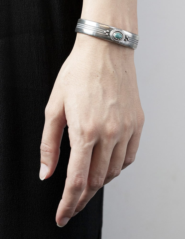 NOVE25 Bracciale fascia rigata turchese - immagine 2 NOVE25 Bracciale fascia rigata turchese - immagine 2