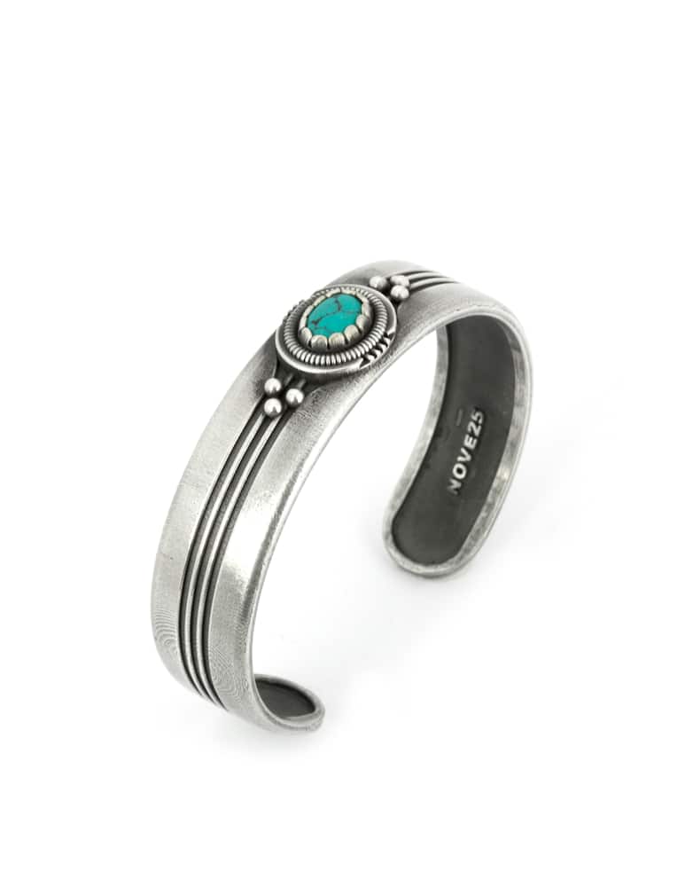 NOVE25 Bracciale fascia rigata turchese - immagine 1 NOVE25 Bracciale fascia rigata turchese - immagine 1