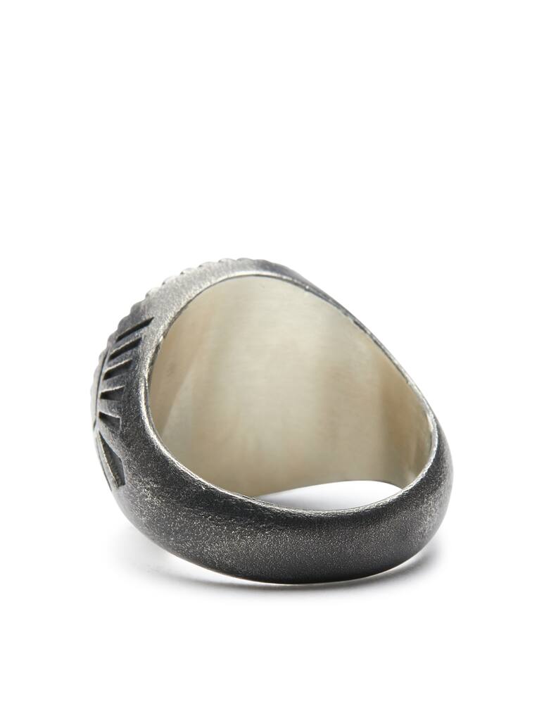 rinascente NOVE25 Native skull coin signet ring