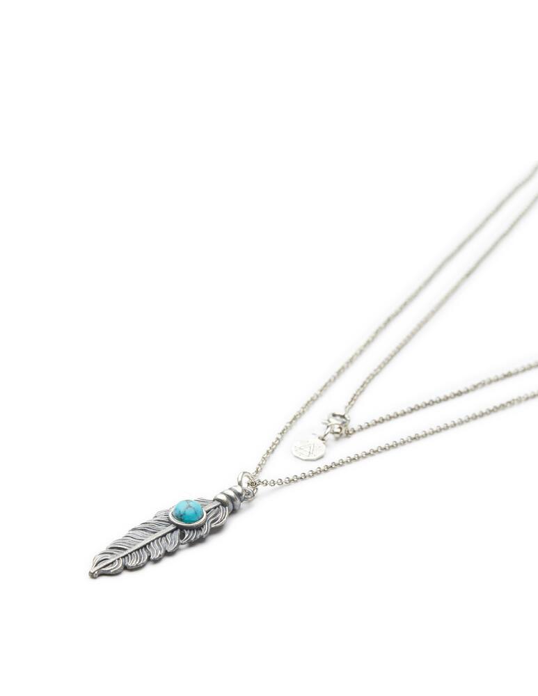 rinascente NOVE25 Turquoise round eagle feather pendant necklace f040 l70