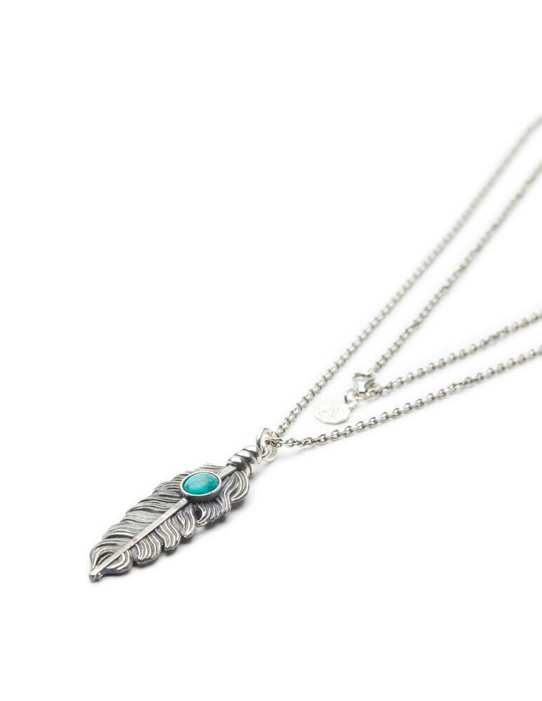 rinascente NOVE25 Turquoise oval eagle feather pendant necklace f060 l70