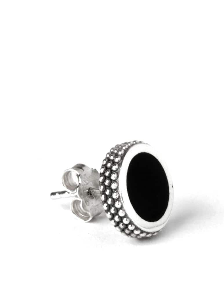 NOVE25 Earring singolo lobo puntinato smalto nero - picture 1 NOVE25 Earring singolo lobo puntinato smalto nero - picture 1