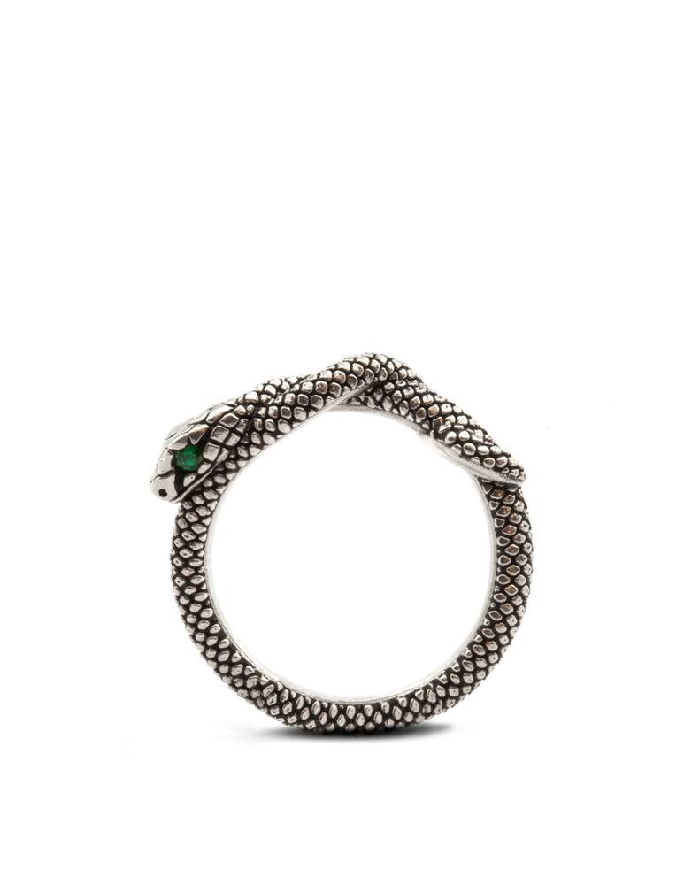 rinascente NOVE25 Ring snake with green cubic zirconia eyes