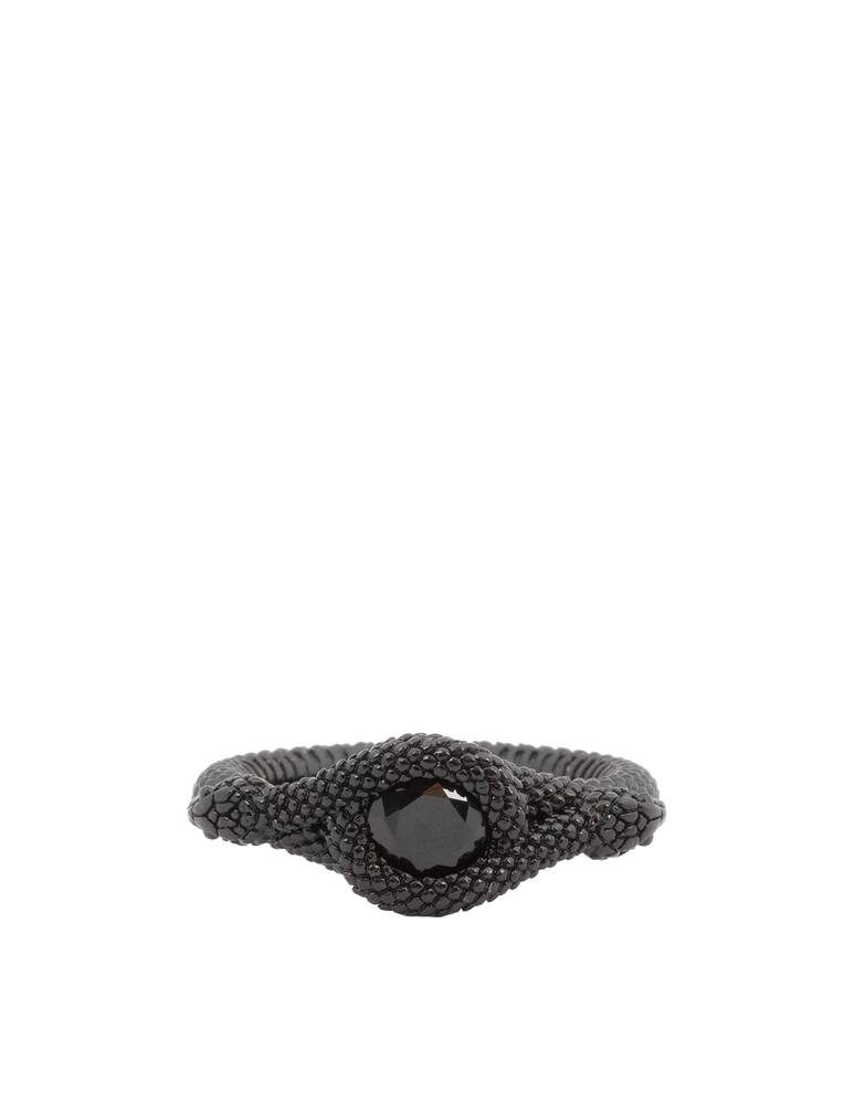 rinascente NOVE25 Fedina serpente solitario zirconia cubica nera