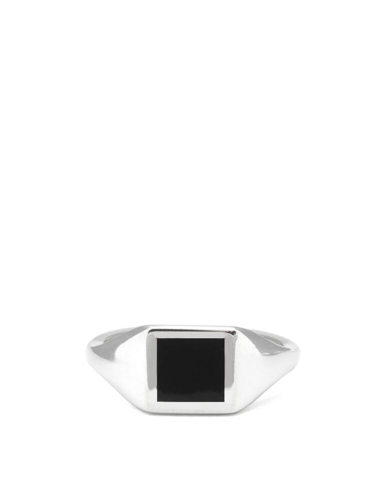 NOVE25 Chevalier quadrato smalto nero mignolo - immagine 1 NOVE25 Chevalier quadrato smalto nero mignolo - immagine 1
