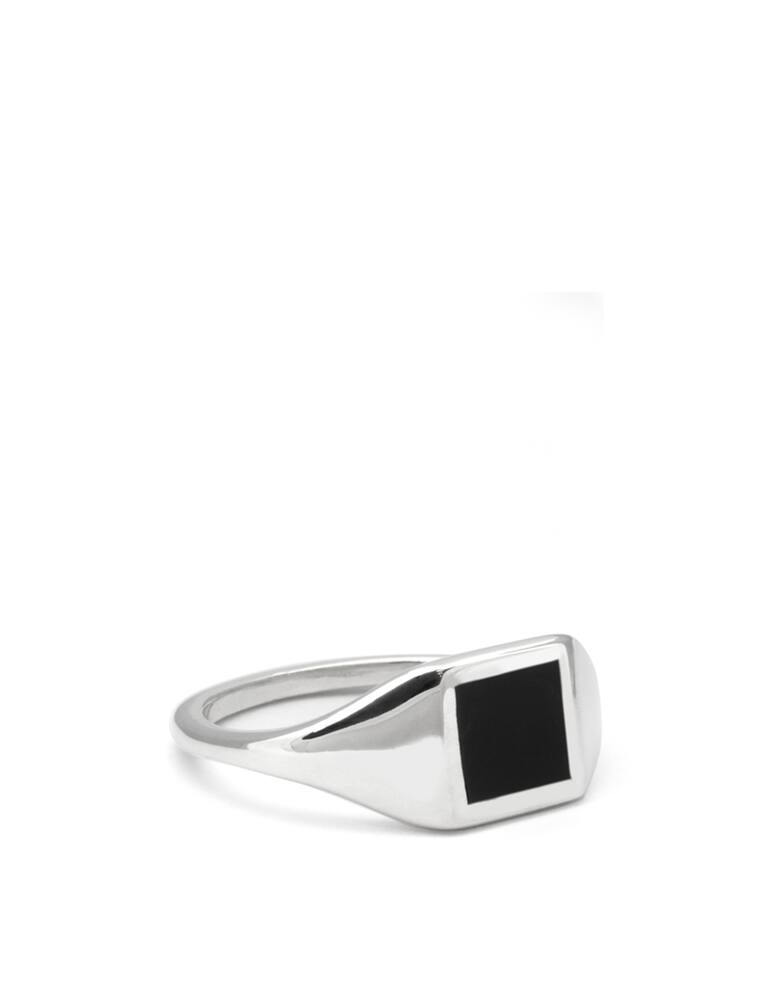 NOVE25 Chevalier quadrato smalto nero mignolo - immagine 2 NOVE25 Chevalier quadrato smalto nero mignolo - immagine 2