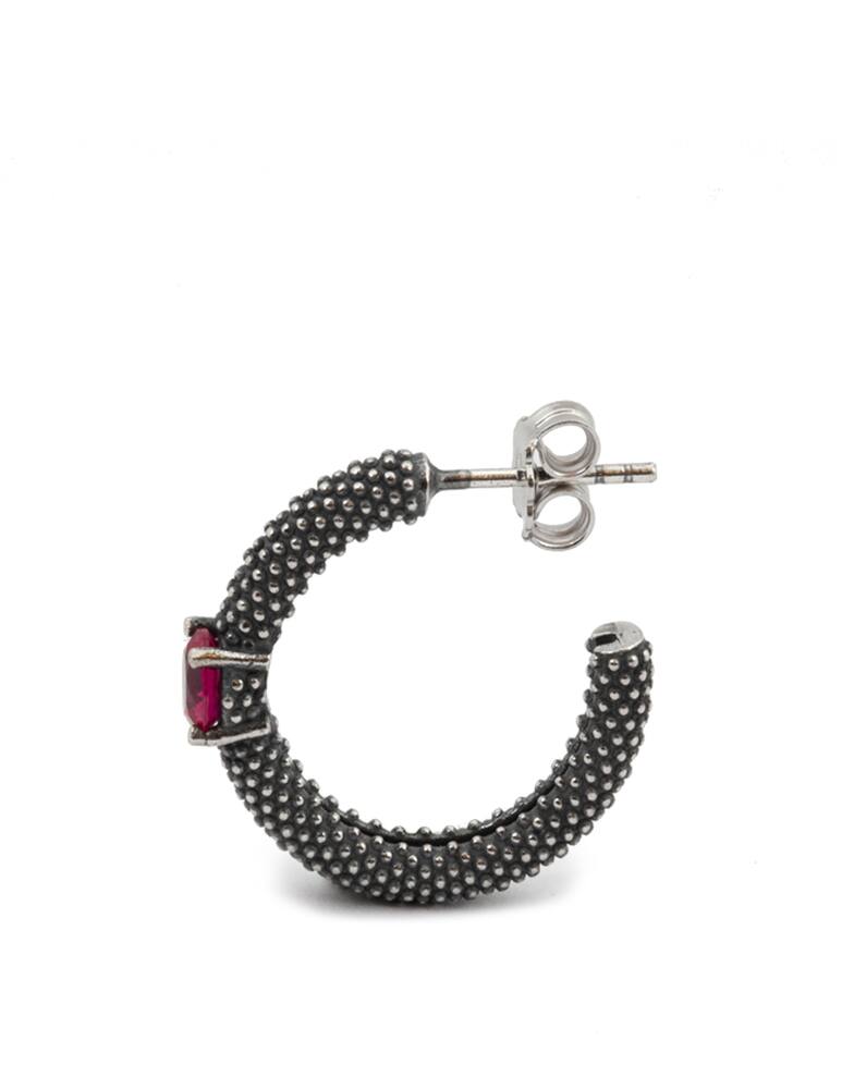 rinascente NOVE25 Orecchino singolo cerchio puntinato solitario corindone