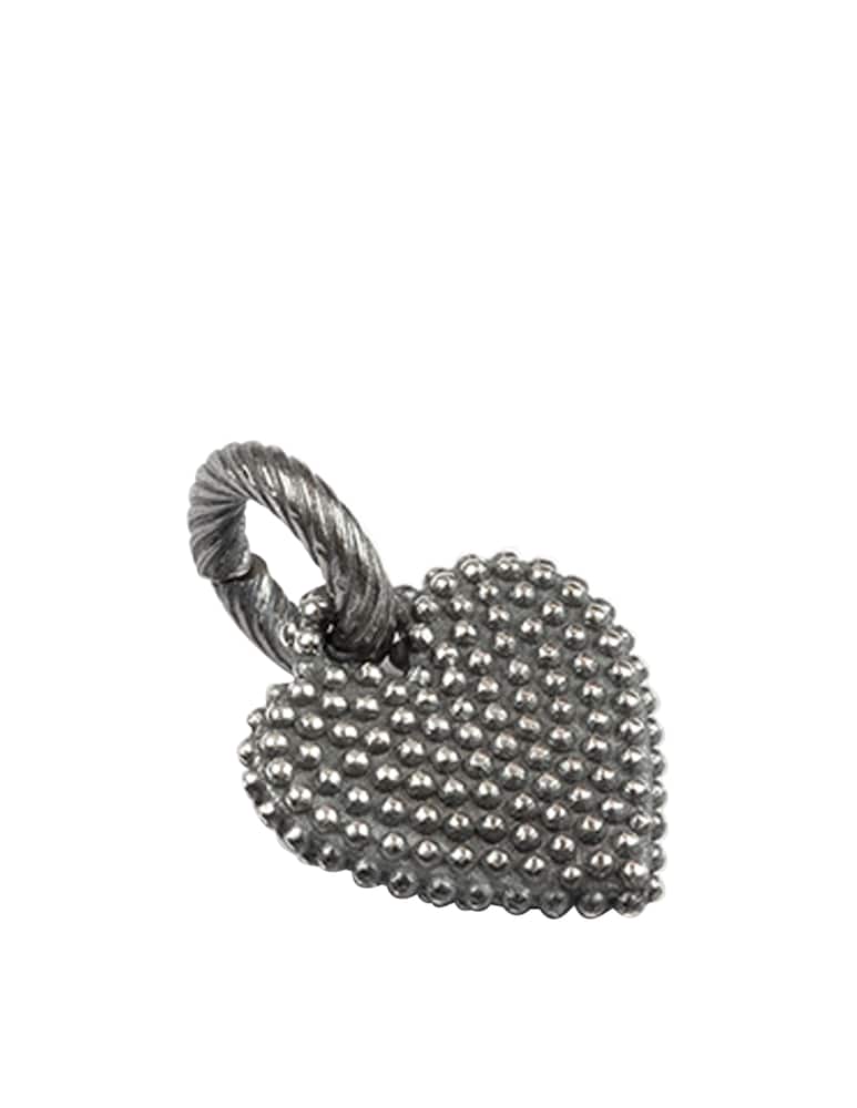 NOVE25 Polished burnished dotted heart charm - silver - picture 1