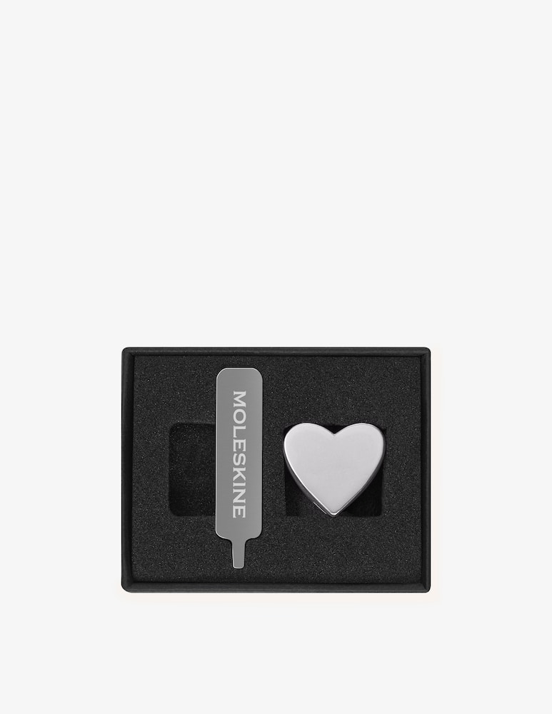 rinascente Moleskine Pin Cuore Crystal Argento