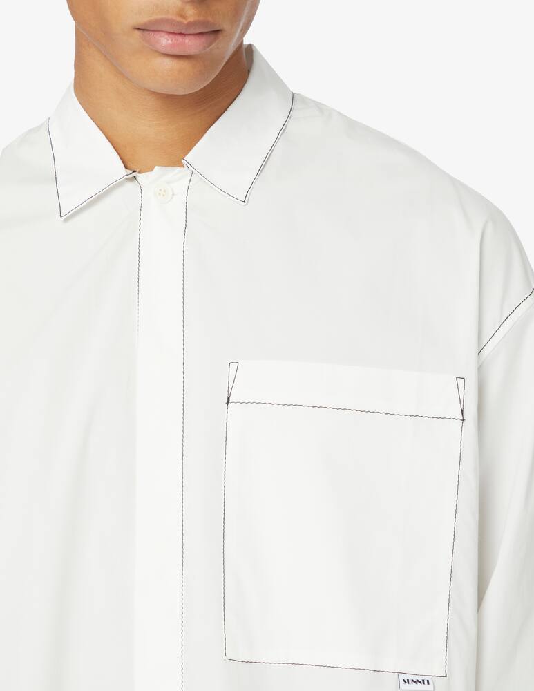 rinascente Sunnei Over shirt pocket with contrast stitching - White