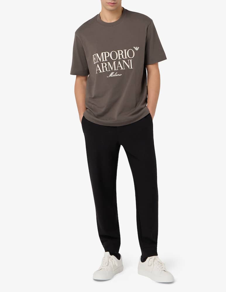 Emporio Armani T-shirt logo script embroidery - immagine 2