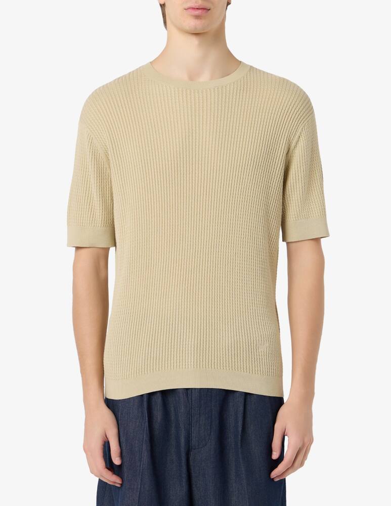 rinascente Emporio Armani Ribbed short sleeve jumper