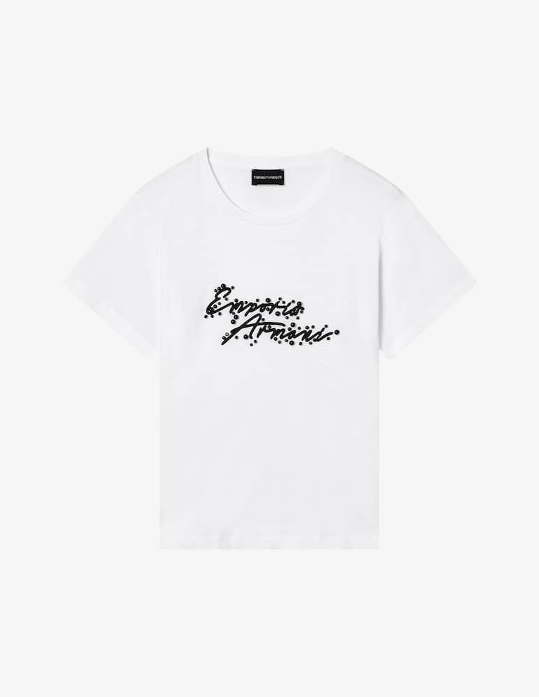 rinascente Emporio Armani T-shirt logo con perle