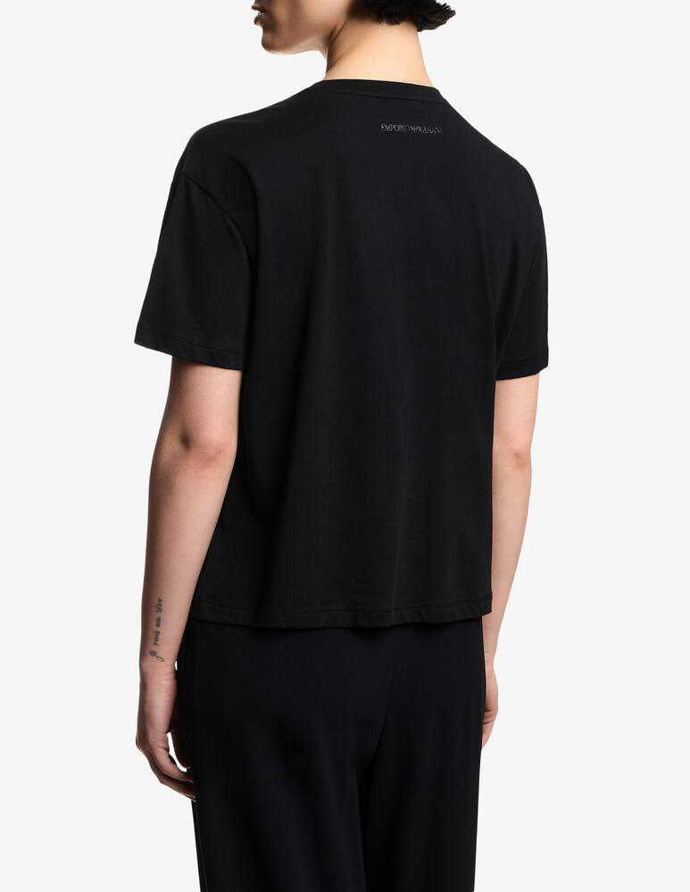 rinascente Emporio Armani T-shirt con logo in strass