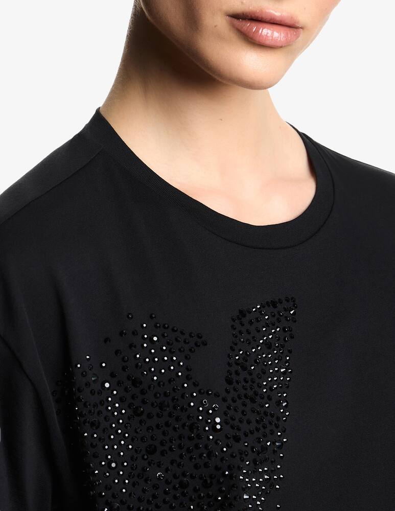 Emporio Armani Logo strass t-shirt - picture 4 Emporio Armani Logo strass t-shirt - picture 4