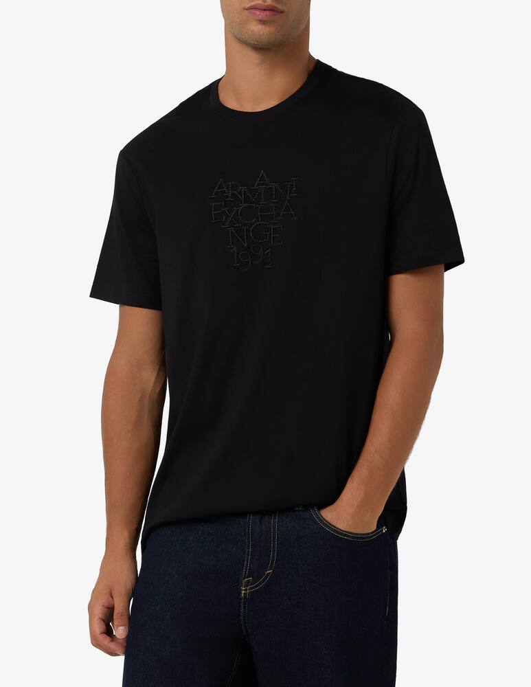 rinascente Armani Exchange stitching lettering t-shirt