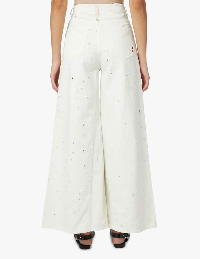 rinascente Amish Supplies Jeans a gamba larga e vita alta Colette - bianco