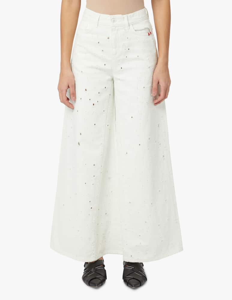 rinascente Amish Supplies Jeans a gamba larga e vita alta Colette - bianco