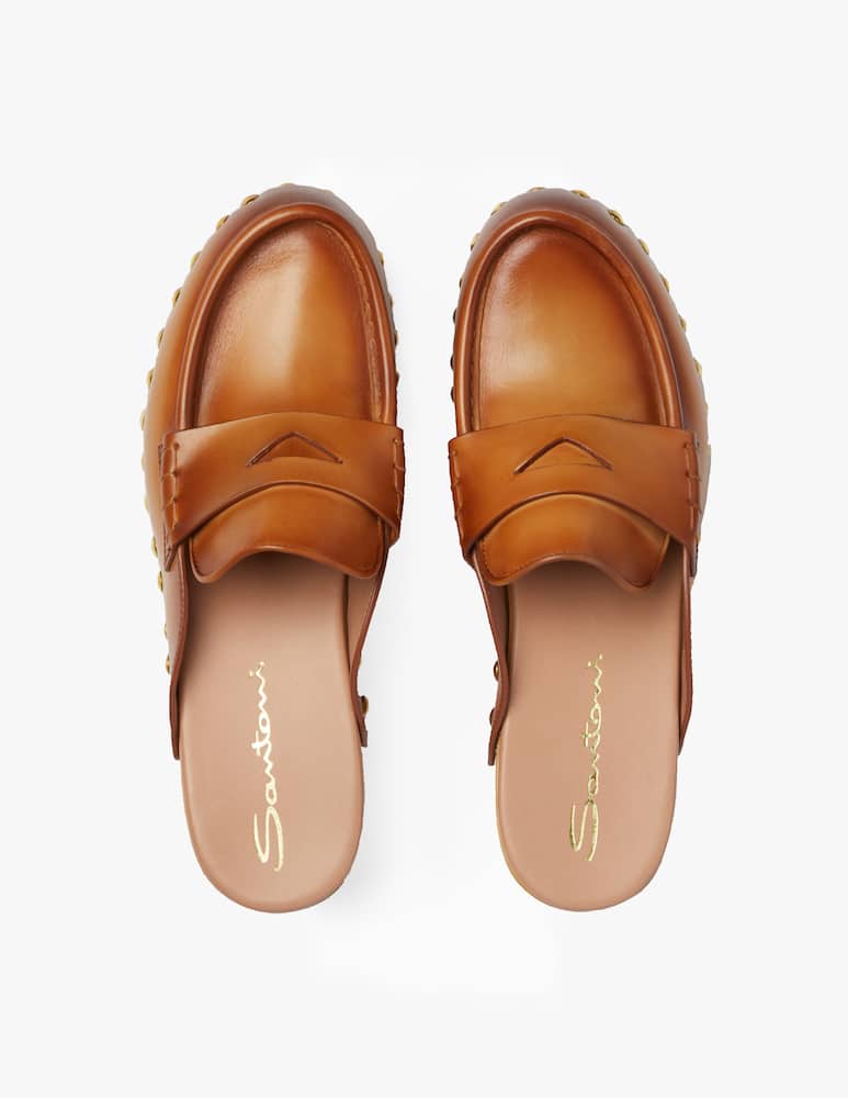 rinascente Santoni Leather wedges - brown