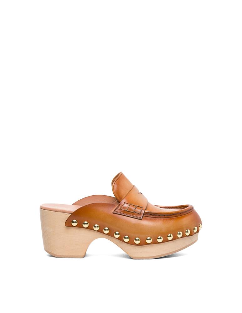 rinascente Santoni Leather wedges - brown