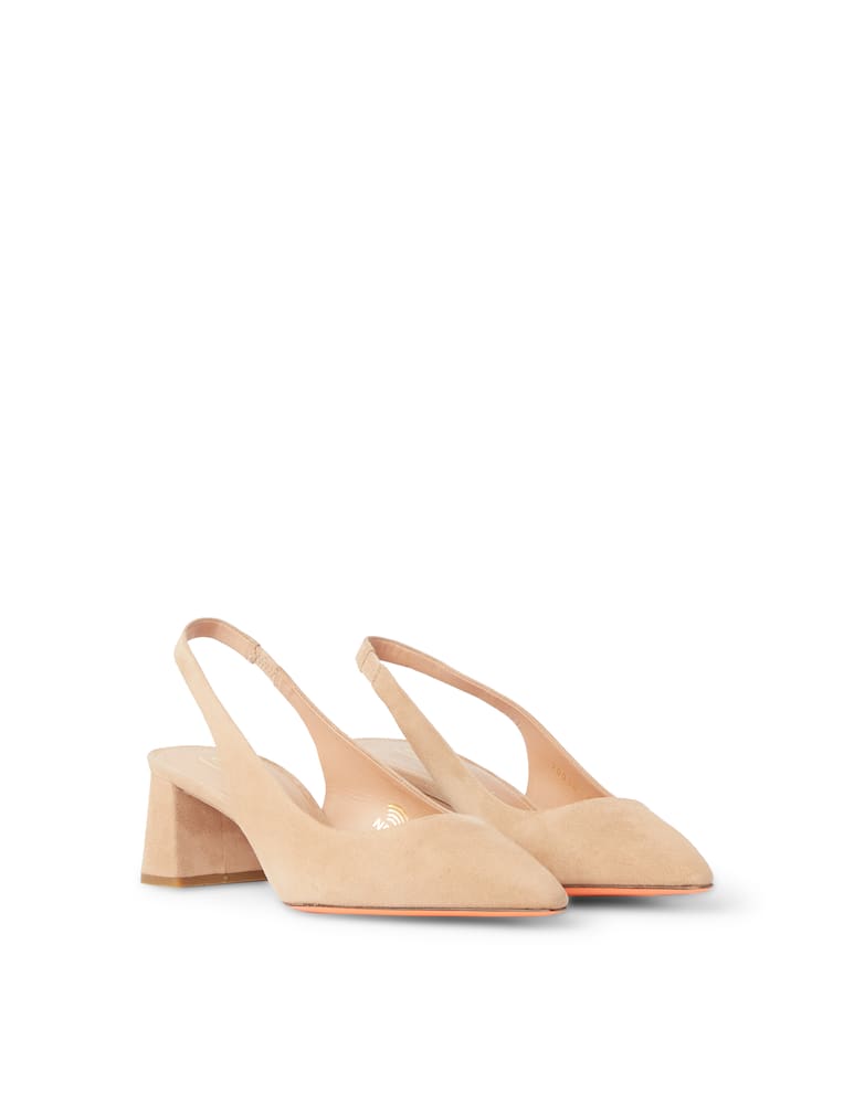Santoni Slngback in pelle - beige - immagine 2