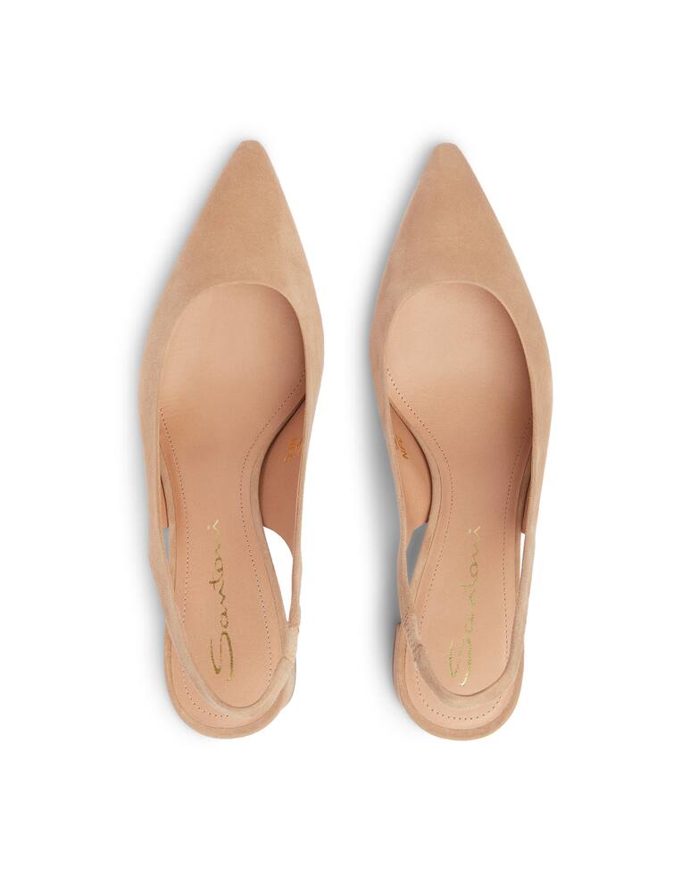Santoni Slngback in pelle - beige - immagine 3