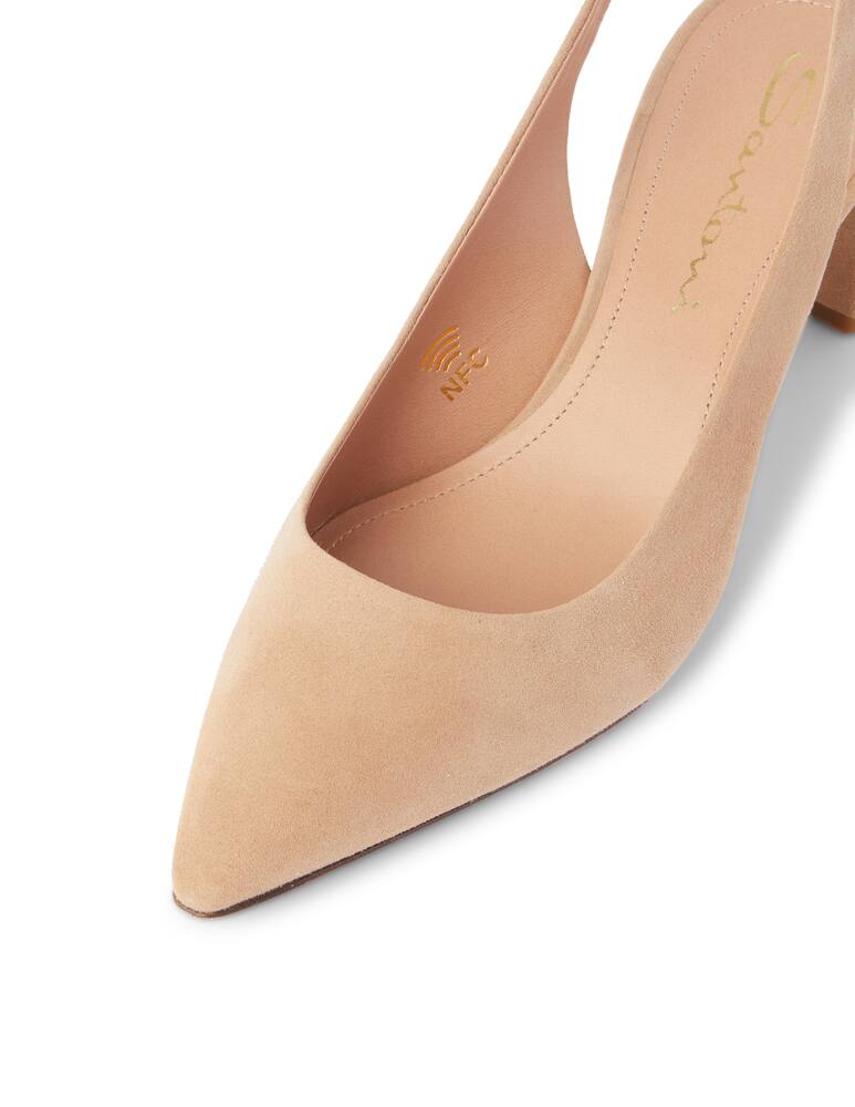 Santoni Slngback in pelle - beige - immagine 5