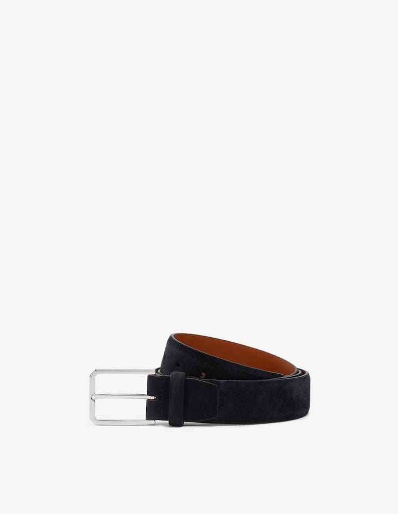 Santoni Suede belt with metal buckle - picture 1
