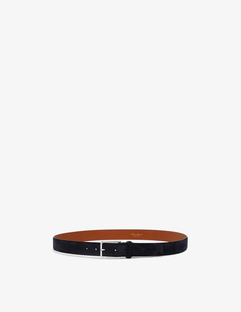 Santoni Suede belt with metal buckle - picture 4