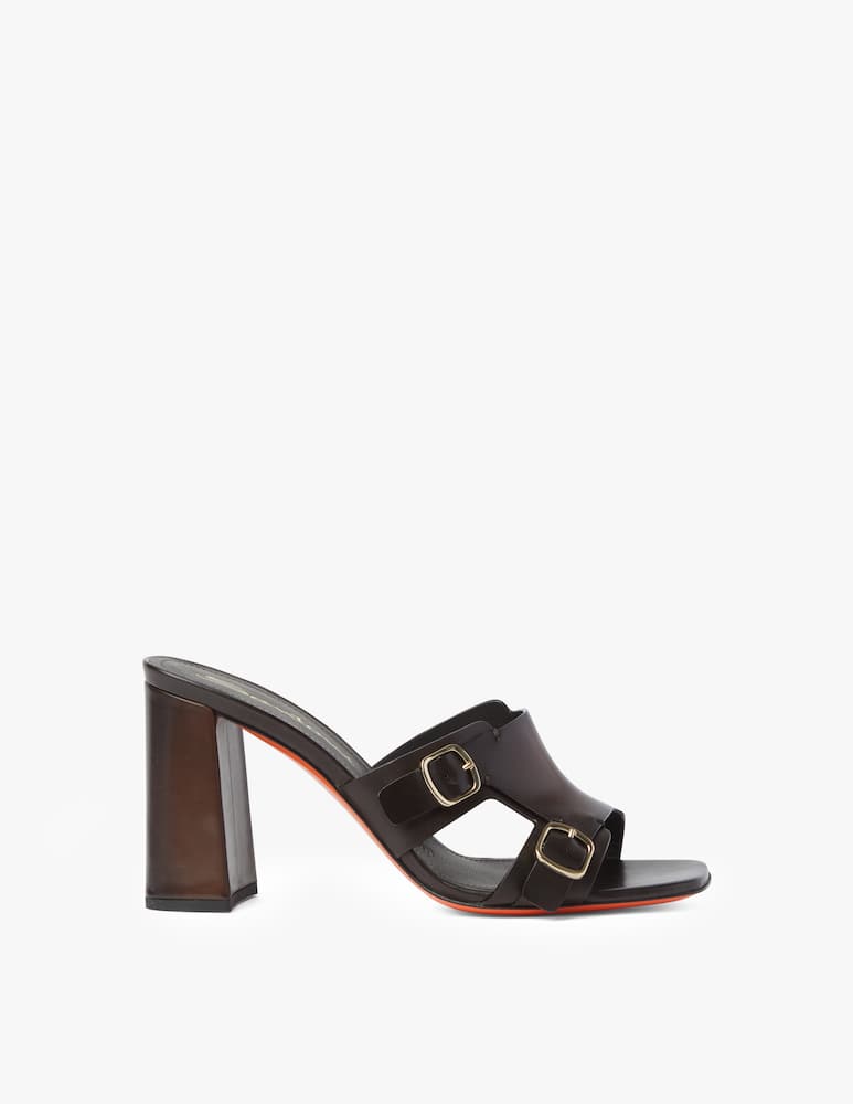 Santoni Mules in pelle con tacco - nero - immagine 1 Santoni Mules in pelle con tacco - nero - immagine 1