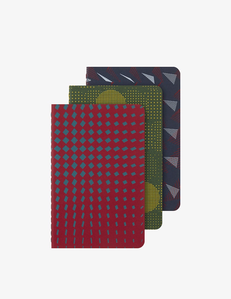 rinascente Moleskine Cahier Jnls Pk Rul Pattern Grn-Blue-Red