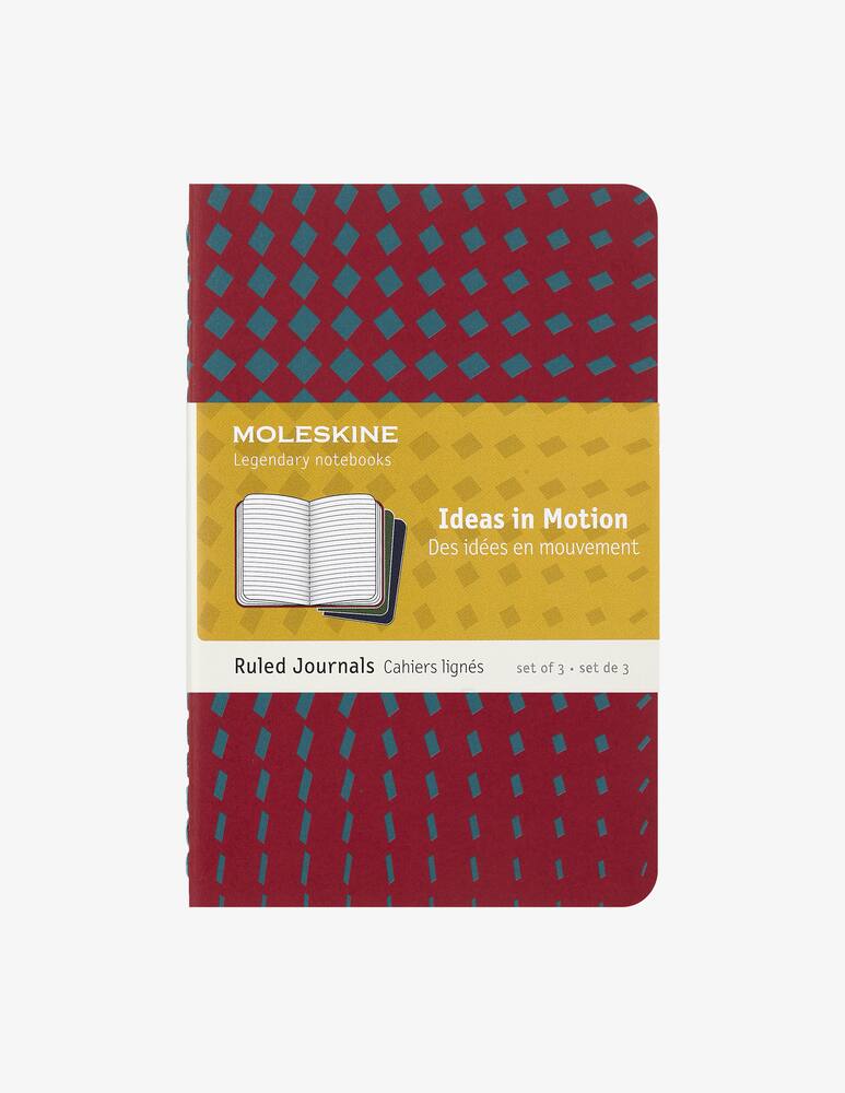 rinascente Moleskine Cahier Jnls Pk Rul Pattern Grn-Blue-Red