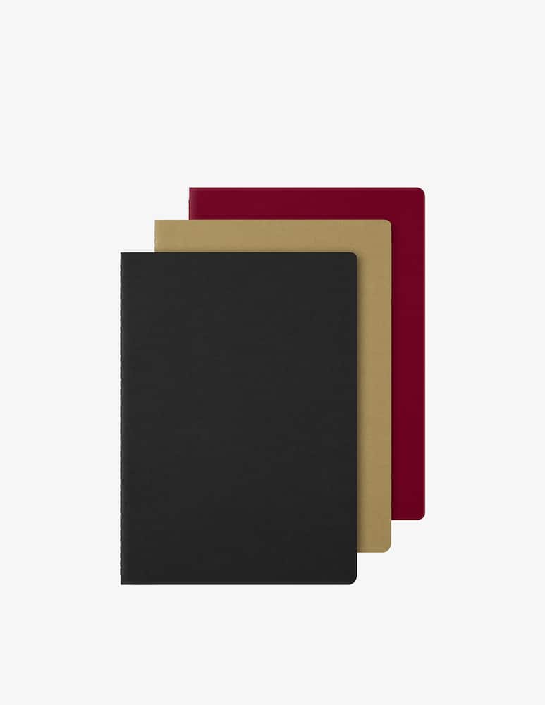 rinascente Moleskine Cahier Jnls A4 Rul Blk-Kr Brown-Cran Red