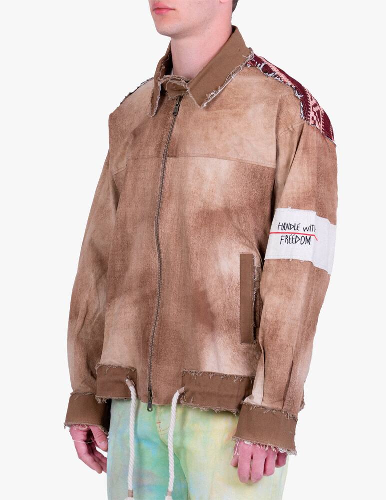 rinascente Handle With Freedom Leather jacket Suncream - multi